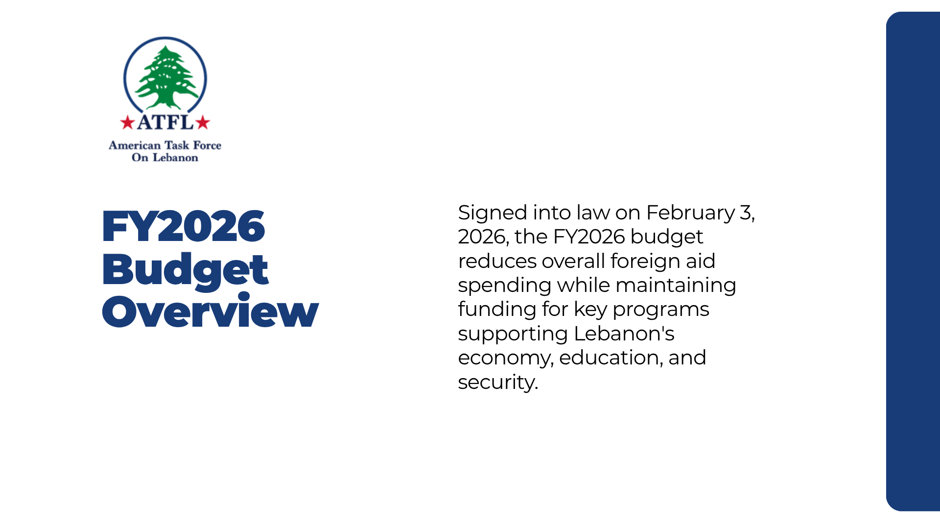 FY2026 Appropriations: Sustaining the U.S.-Lebanon Partnership